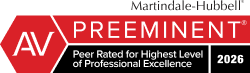 2026 AV Preeminent Peer Rated Lawyer Badge from Martindale Hubbell | Ferikes Bleynat & Cannon | Western NC Trial Lawyers