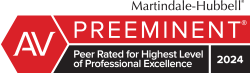AV Preeminent Peer Rated Lawyer at Martindale Hubbell